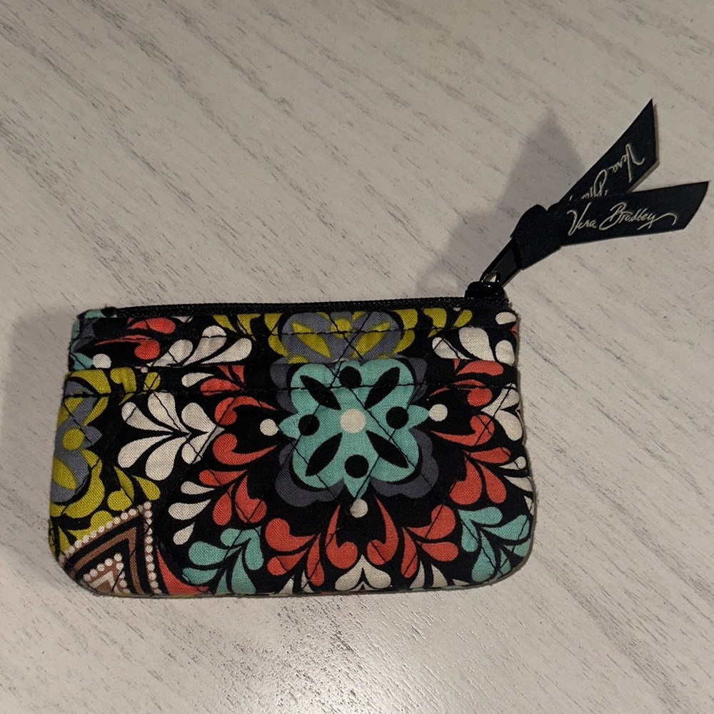 VERA BRADLEY SMALL ZIP POUCH WITH POCKET